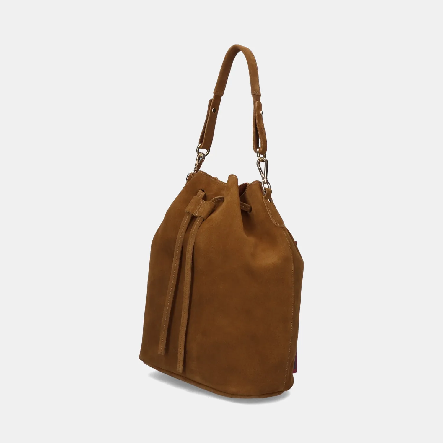 Convertible Saku Bucket Bag - Suede Brown