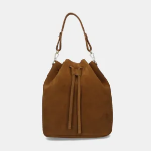Convertible Saku Bucket Bag - Suede Brown