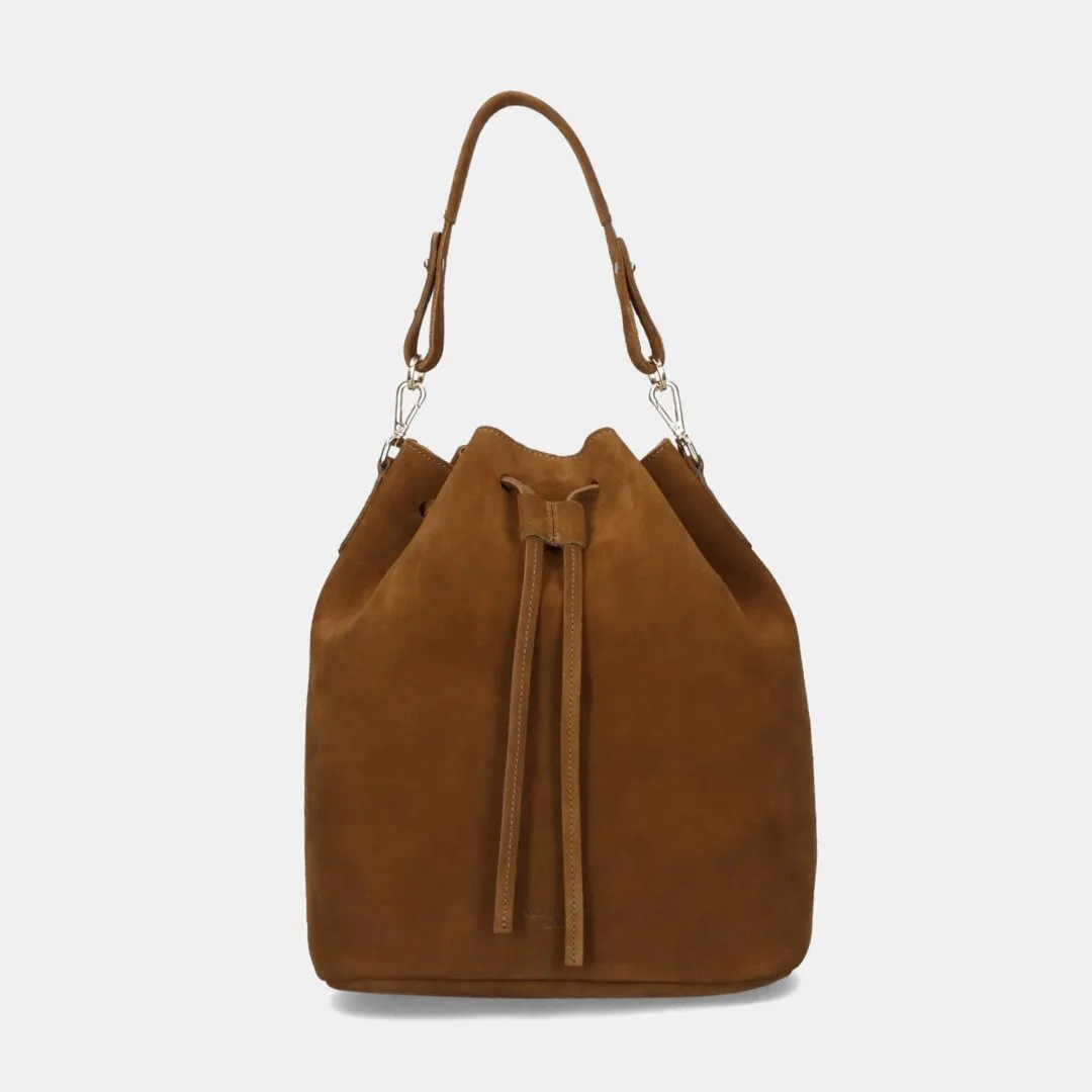 Convertible Saku Bucket Bag - Suede Brown