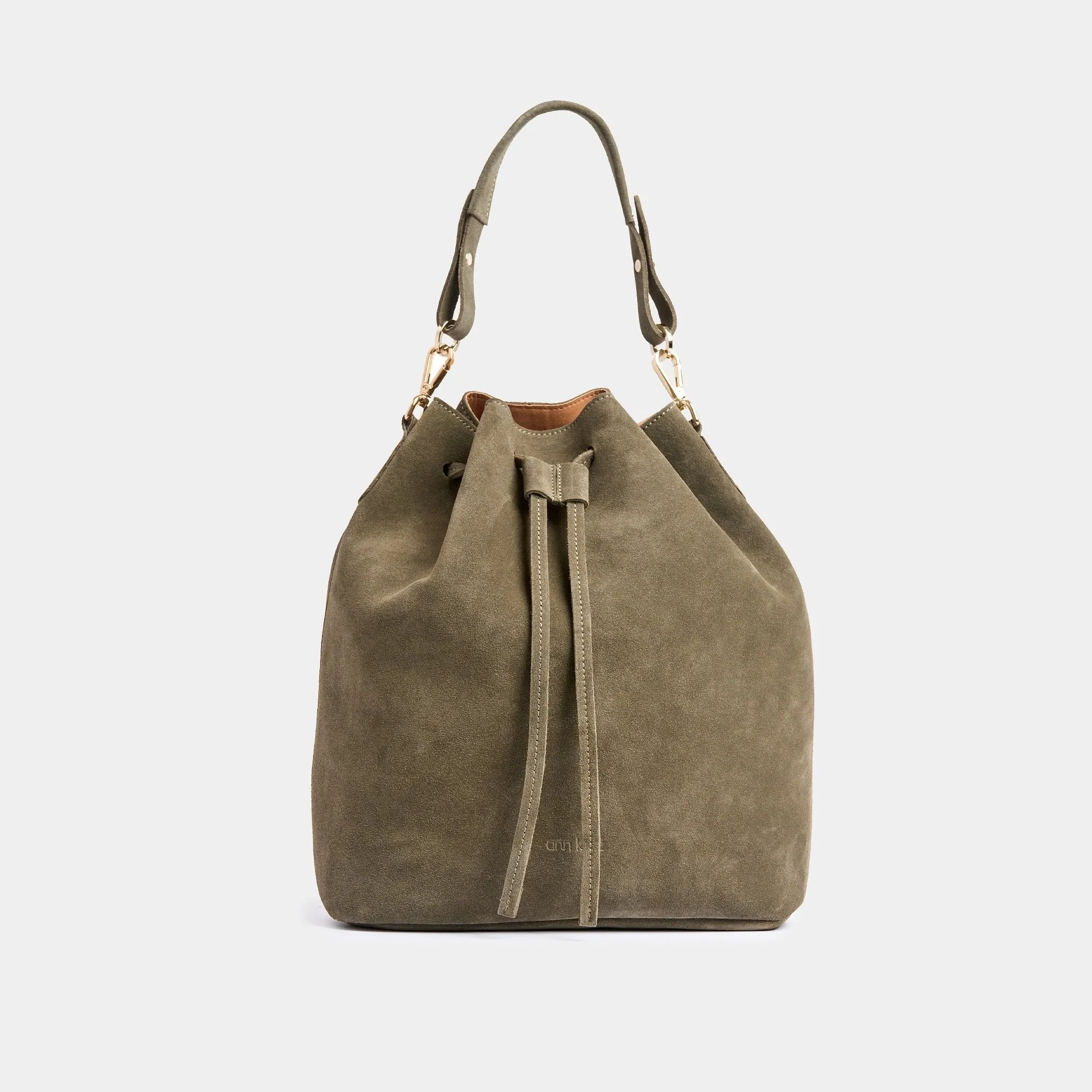 Convertible Saku Bucket Bag - Suede Olive