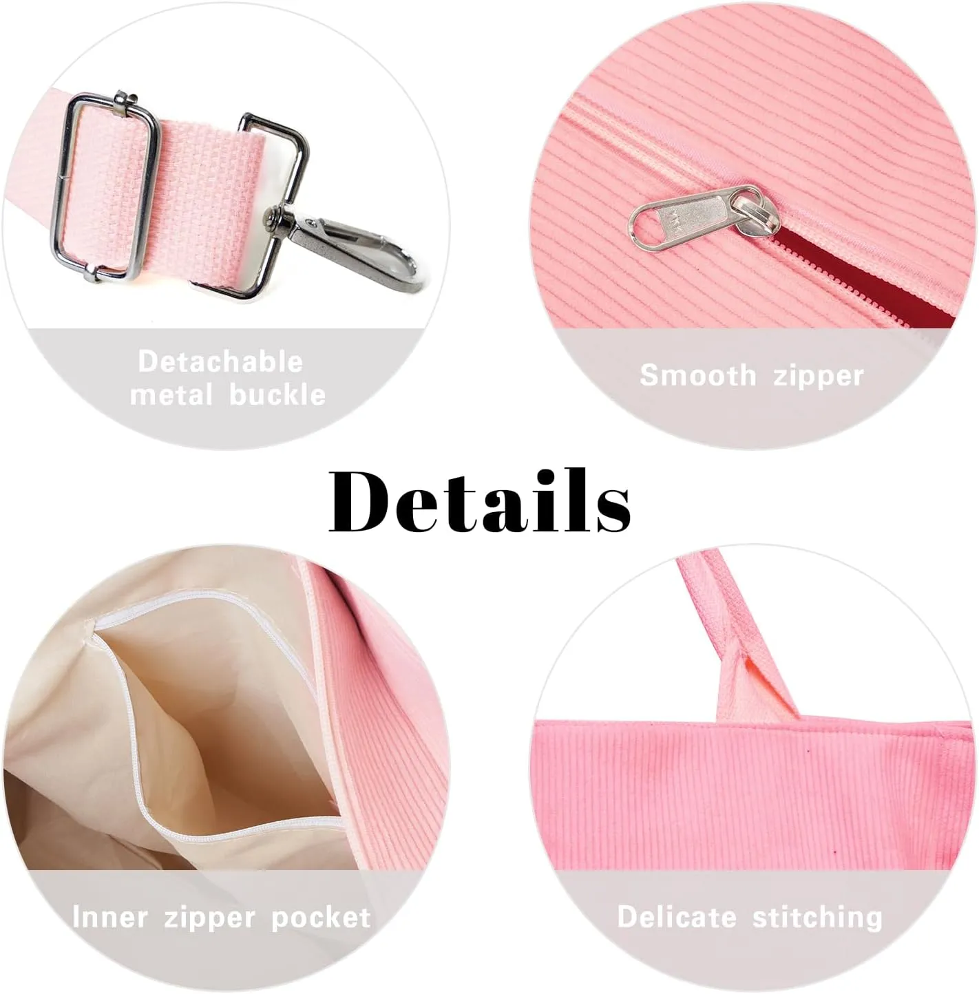 Corduroy Tote Bag for Women Large Crossbody Bags Shoulder Tote Bag with Multi Pockets Satchel Bags Handbag for Work