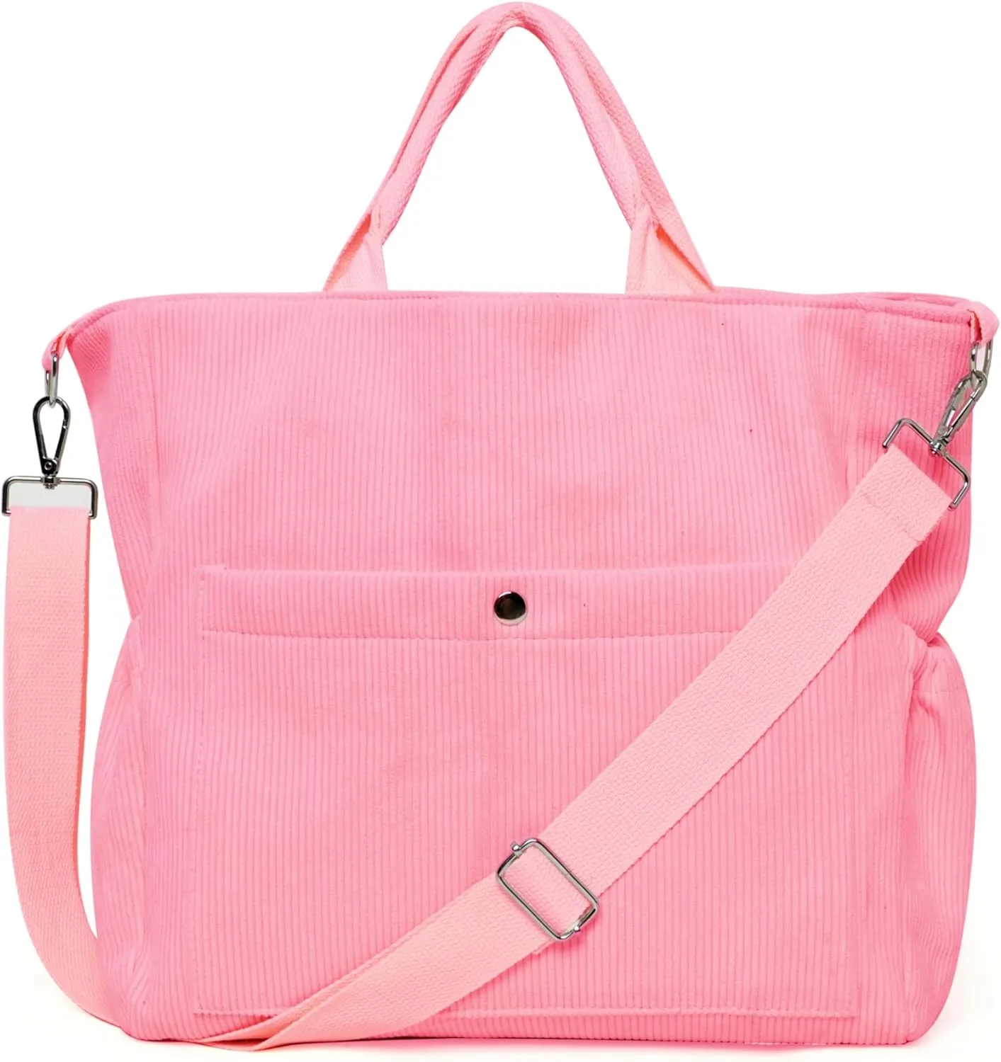 Corduroy Tote Bag for Women Large Crossbody Bags Shoulder Tote Bag with Multi Pockets Satchel Bags Handbag for Work
