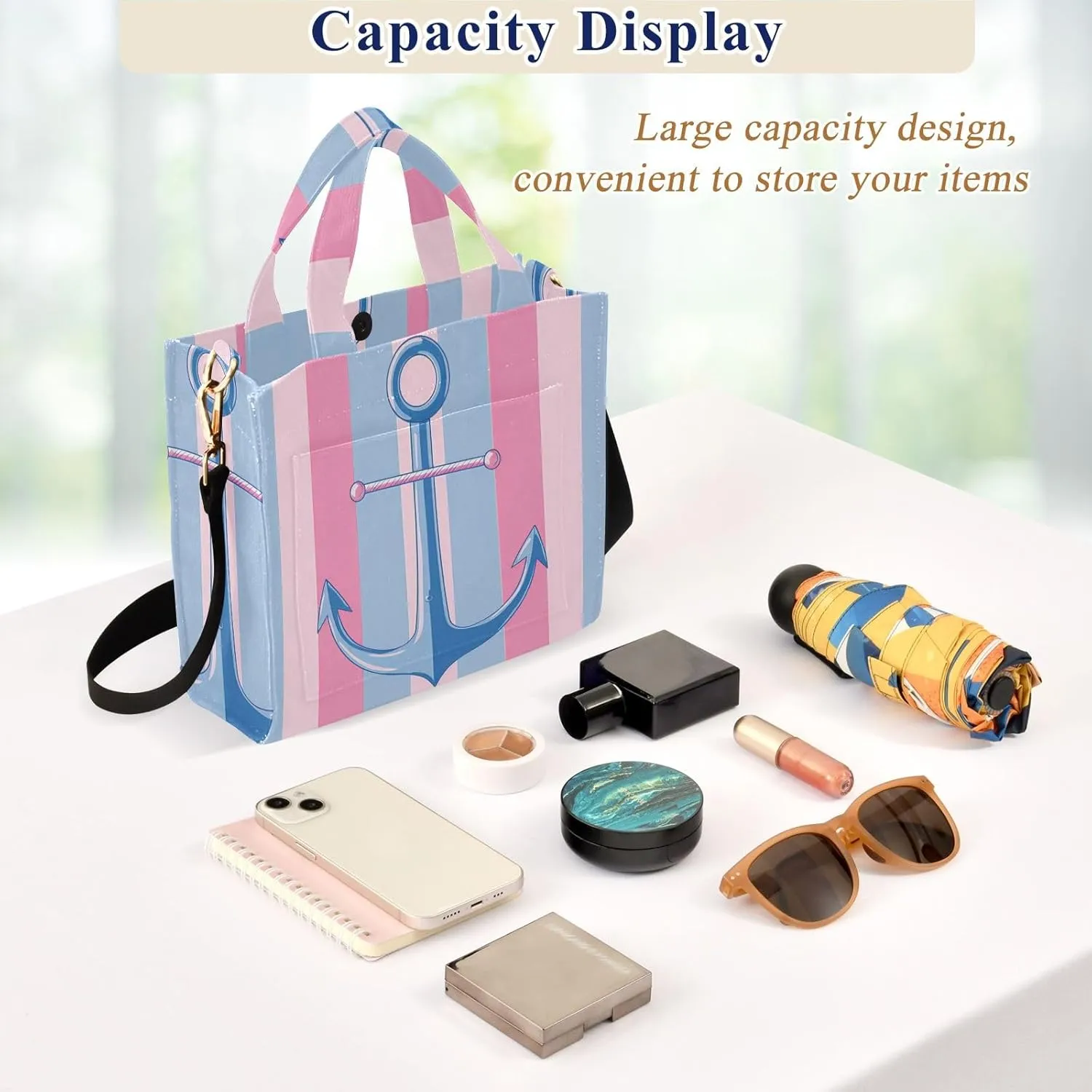 Corduroy Tote Bag Spear on Stripe Women Crossbody Bag with Detachable and Adjustable Shoulder Strap