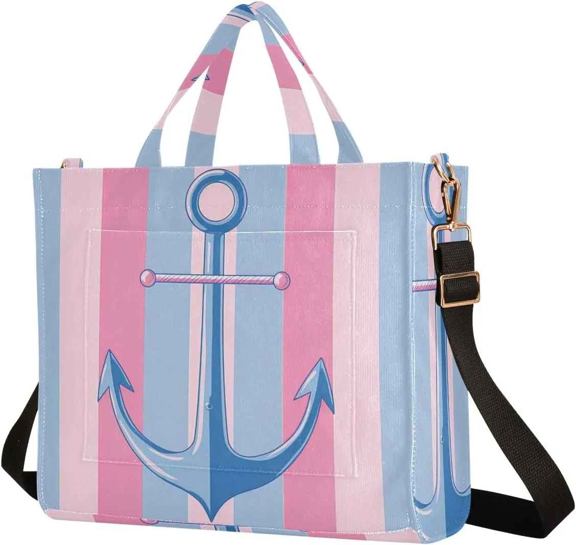 Corduroy Tote Bag Spear on Stripe Women Crossbody Bag with Detachable and Adjustable Shoulder Strap