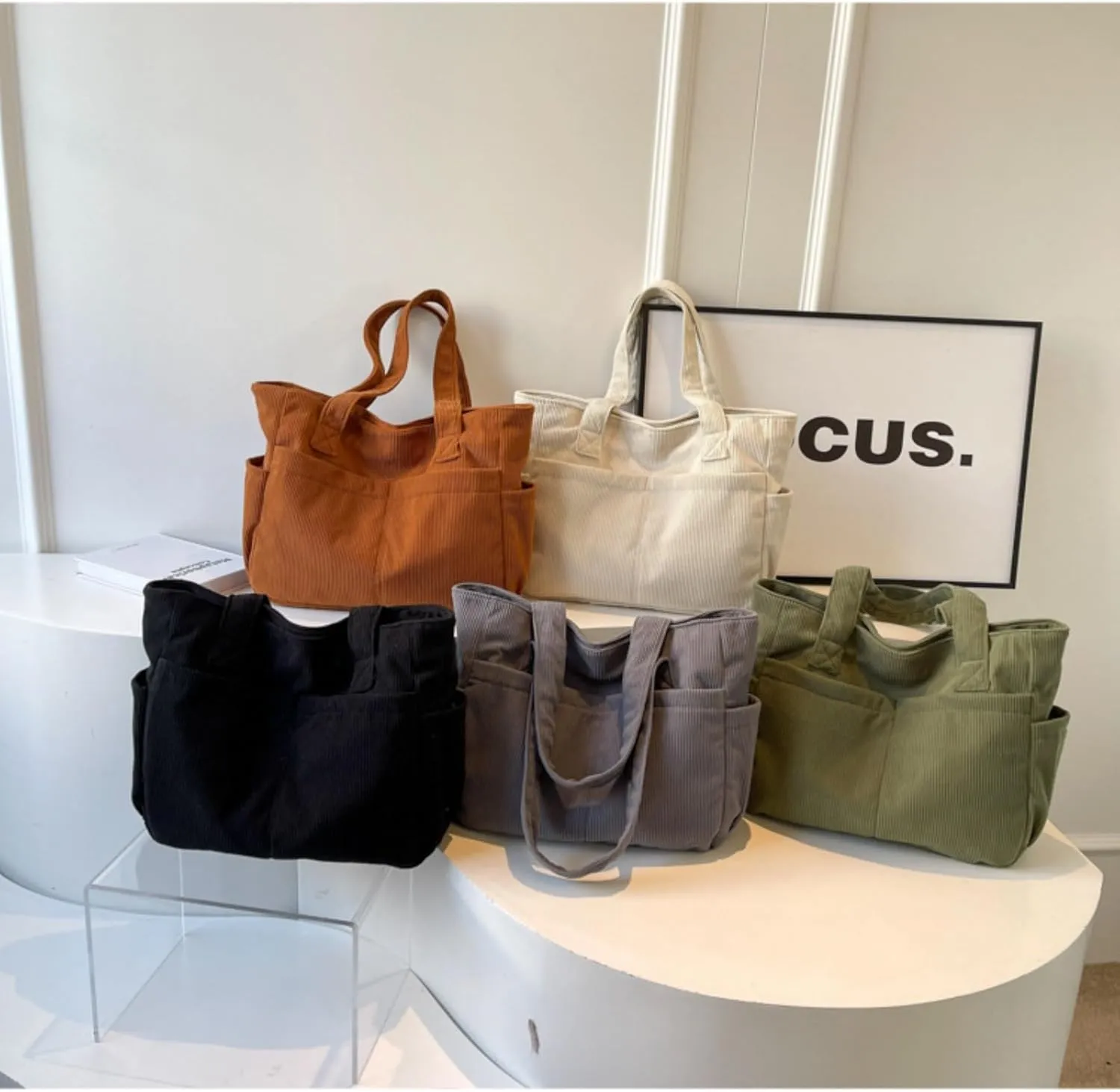 Corduroy Tote Bag Trending Purses for Women 2025 new Shoulder Bag Handbags for Women Purse Large Capacity Canvas Bags