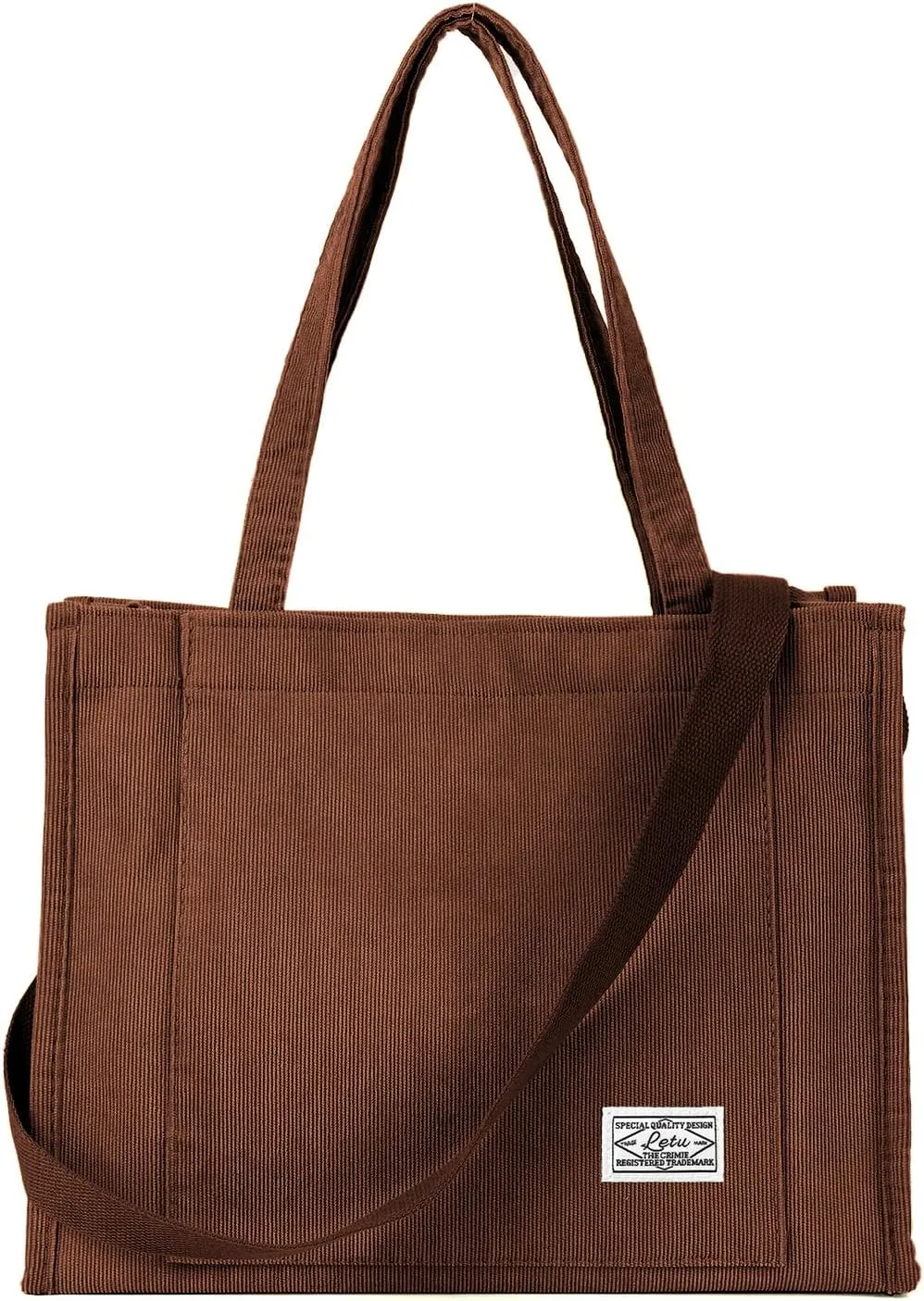Corduroy Tote Canvas Bag, Large Satchel Handbag Shoulder Bags Fashion Casual Travel Shopping Daily Bag