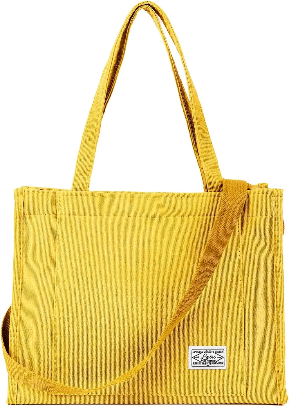 Corduroy Tote Canvas Bag, Large Satchel Handbag Shoulder Bags Fashion Casual Travel Shopping Daily Bag