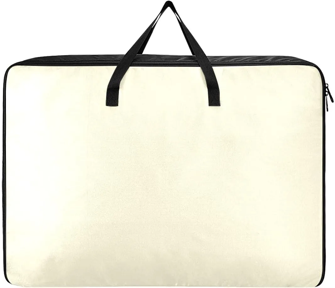 Cornsilk Storage Bag, 27.5x19.7x11 In, Extra Large Storage Duffle Bag with Zippers and Handles Zippered Storage Bags for Moving Essential