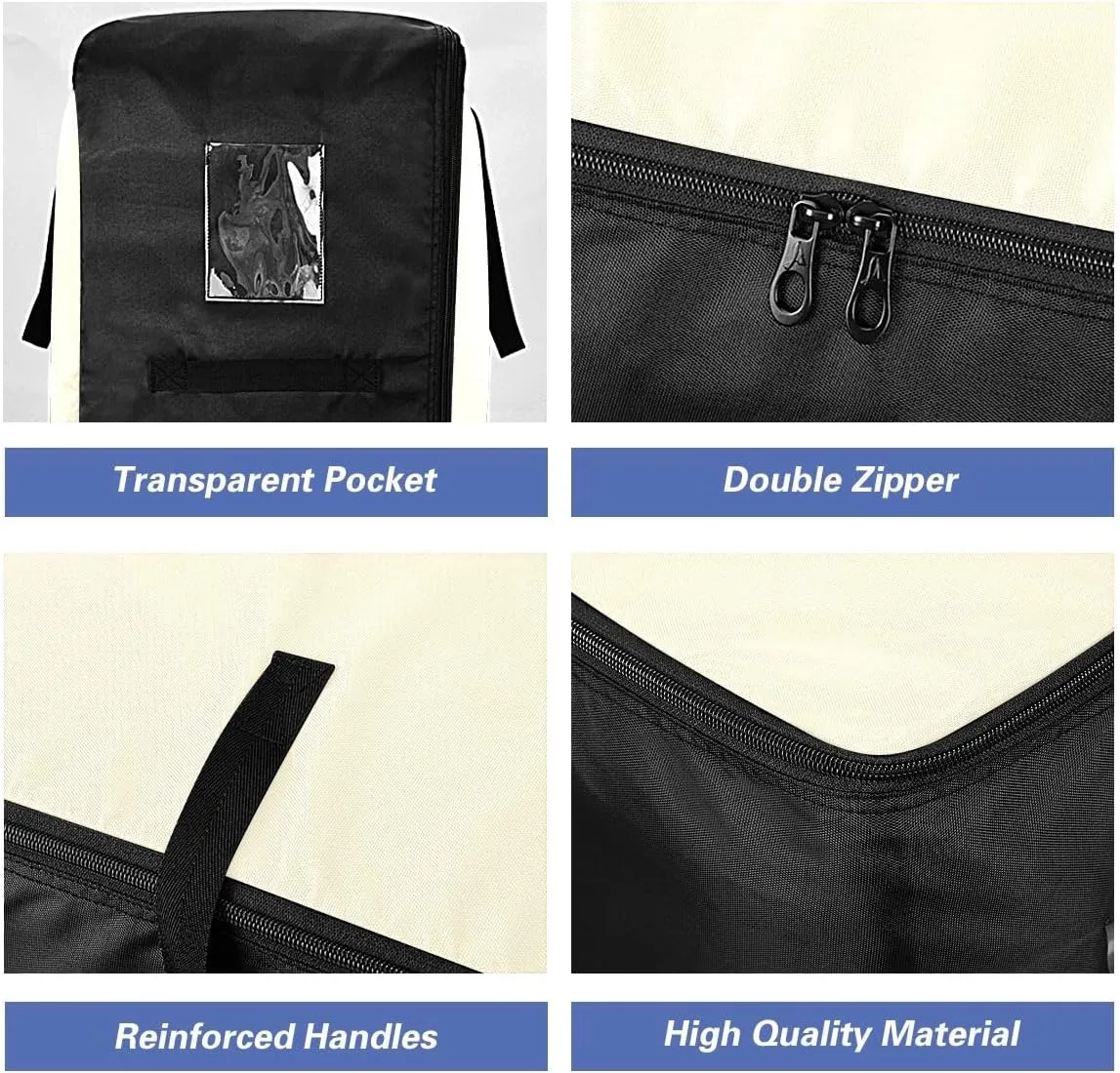Cornsilk Storage Bag, 27.5x19.7x11 In, Extra Large Storage Duffle Bag with Zippers and Handles Zippered Storage Bags for Moving Essential