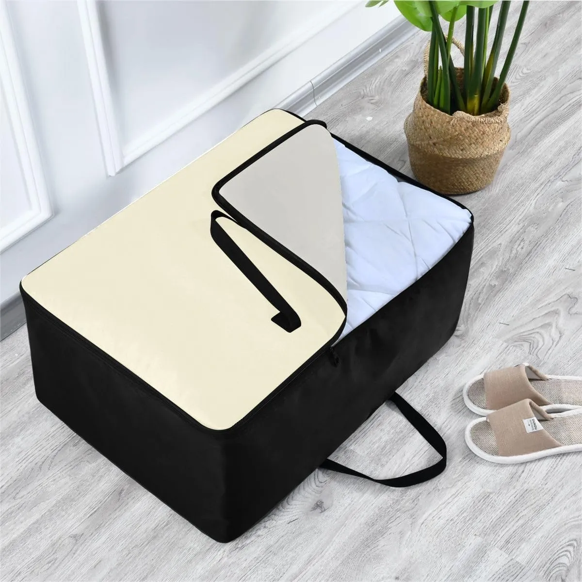 Cornsilk Storage Bag, 27.5x19.7x11 In, Extra Large Storage Duffle Bag with Zippers and Handles Zippered Storage Bags for Moving Essential