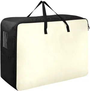 Cornsilk Storage Bag, 27.5x19.7x11 In, Extra Large Storage Duffle Bag with Zippers and Handles Zippered Storage Bags for Moving Essential