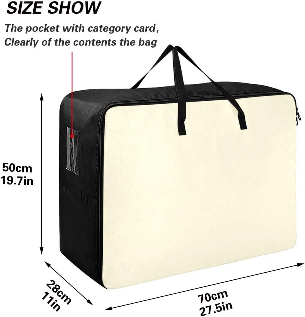 Cornsilk Storage Bag, 27.5x19.7x11 In, Extra Large Storage Duffle Bag with Zippers and Handles Zippered Storage Bags for Moving Essential