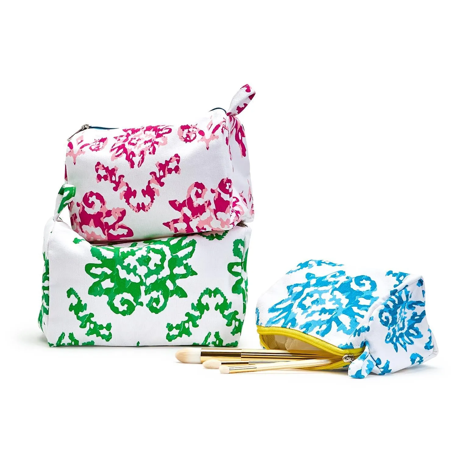 Cosmetic Bag With Pop Color Zipper