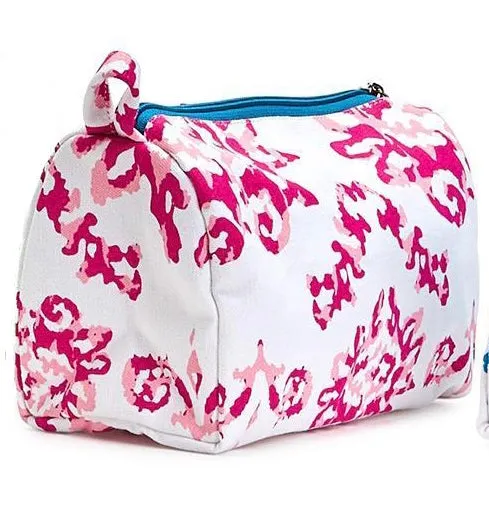 Cosmetic Bag With Pop Color Zipper