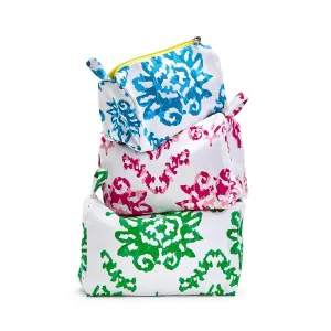 Cosmetic Bag With Pop Color Zipper
