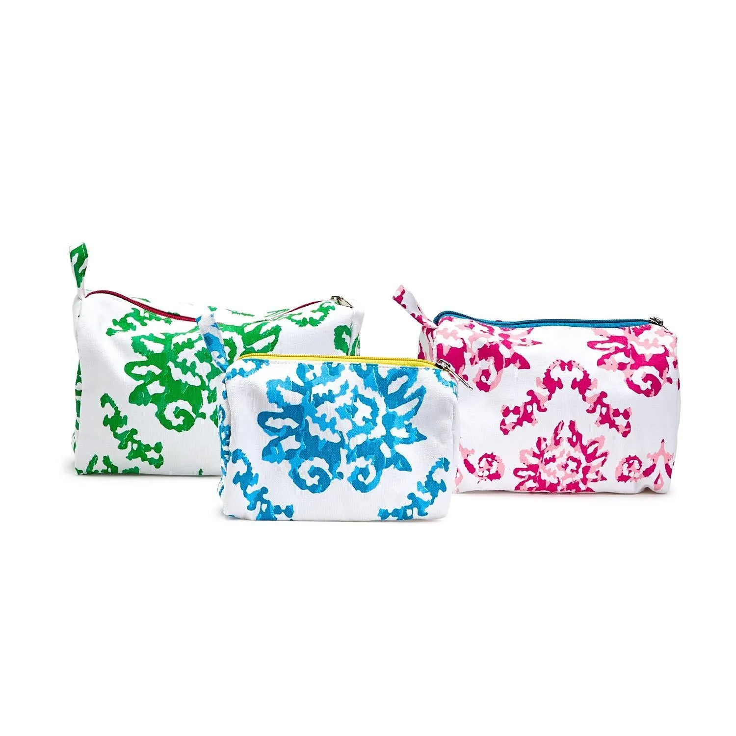 Cosmetic Bag With Pop Color Zipper