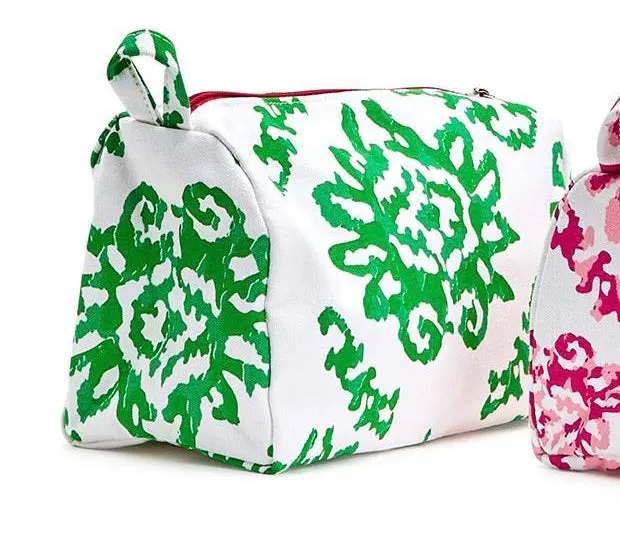 Cosmetic Bag With Pop Color Zipper
