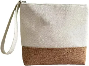 Cosmetics Storage Bag Wood Grain Patchwork Color Zipper Travel Toiletry Bag Large Capacity