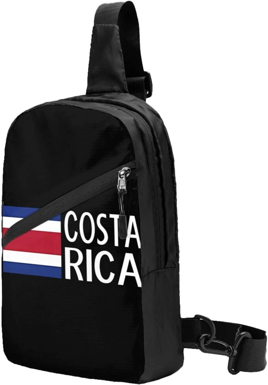Costa Rica Flag Costa Rican Flags Packable Crossbody Bag Portable Sling Bags Foldable Travel Daypack Reusable Sports Shoulder Backpack Diagonally Chest Bag for Workout