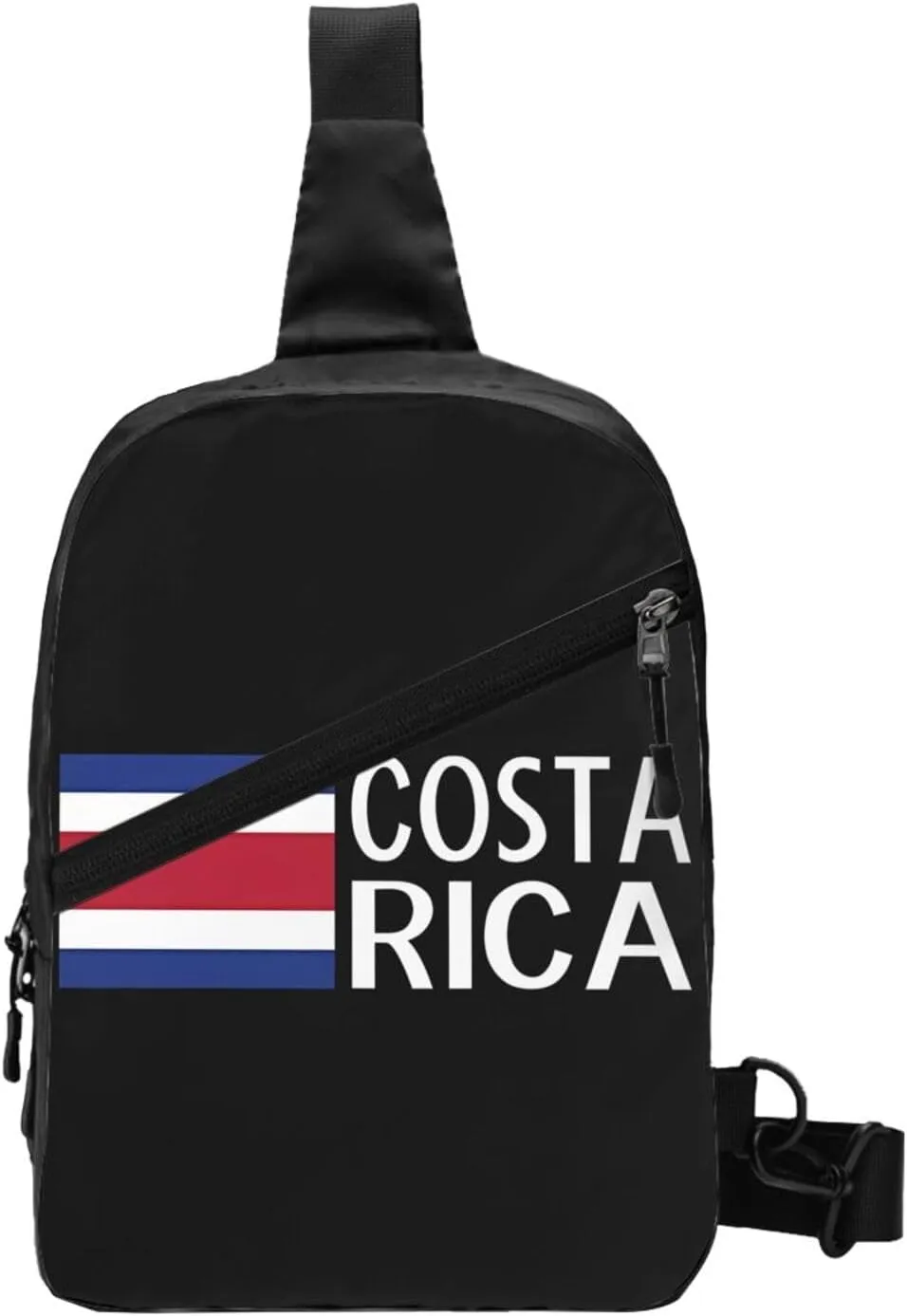 Costa Rica Flag Costa Rican Flags Packable Crossbody Bag Portable Sling Bags Foldable Travel Daypack Reusable Sports Shoulder Backpack Diagonally Chest Bag for Workout