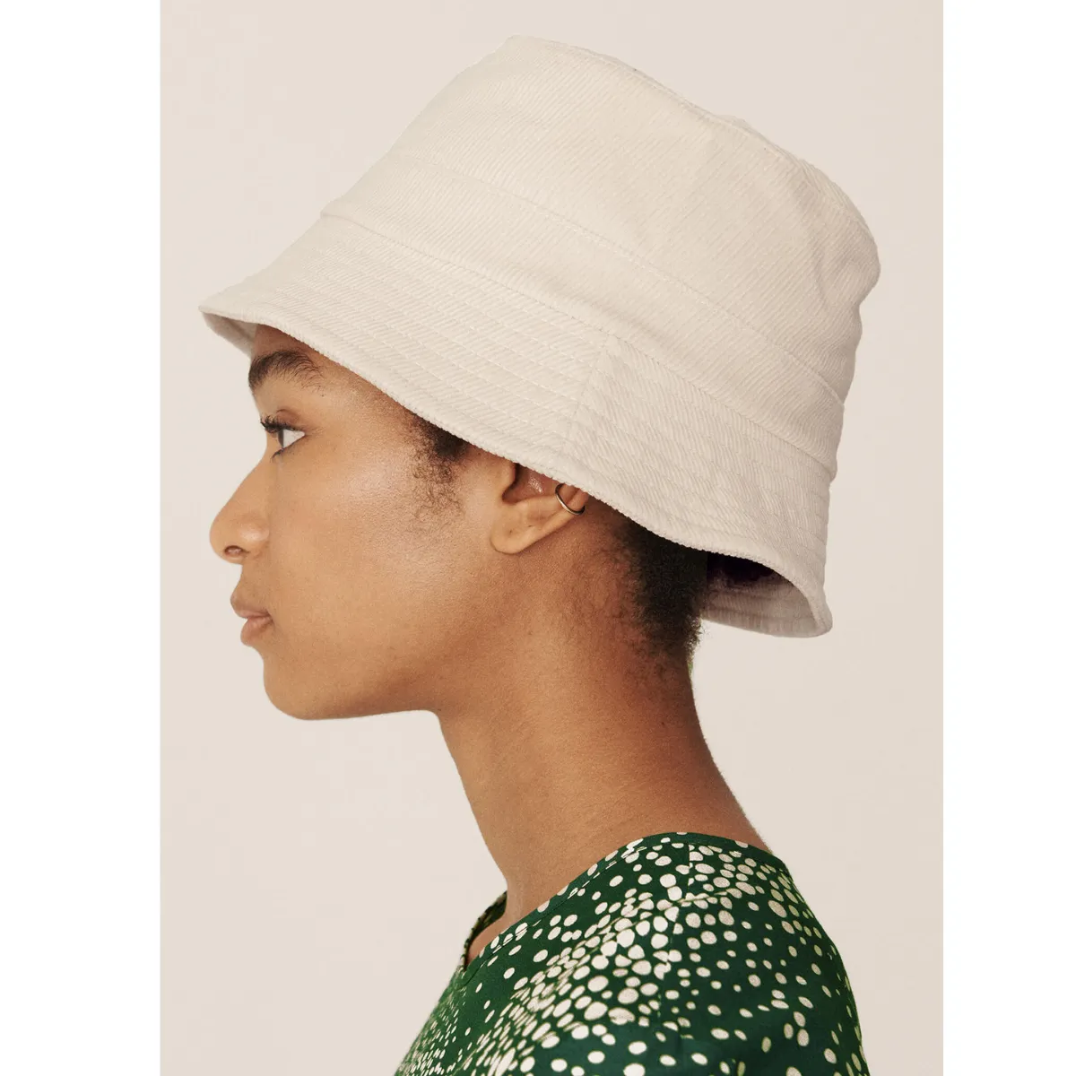 Cotton Corduroy Bucket Hat Stone