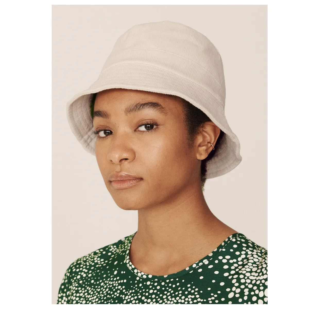 Cotton Corduroy Bucket Hat Stone