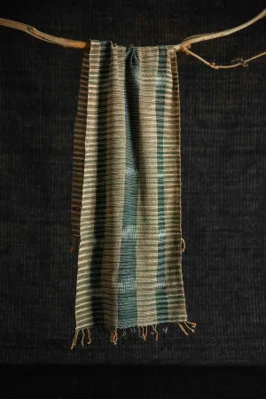 Cotton Scarf Teal & Sand Stripe