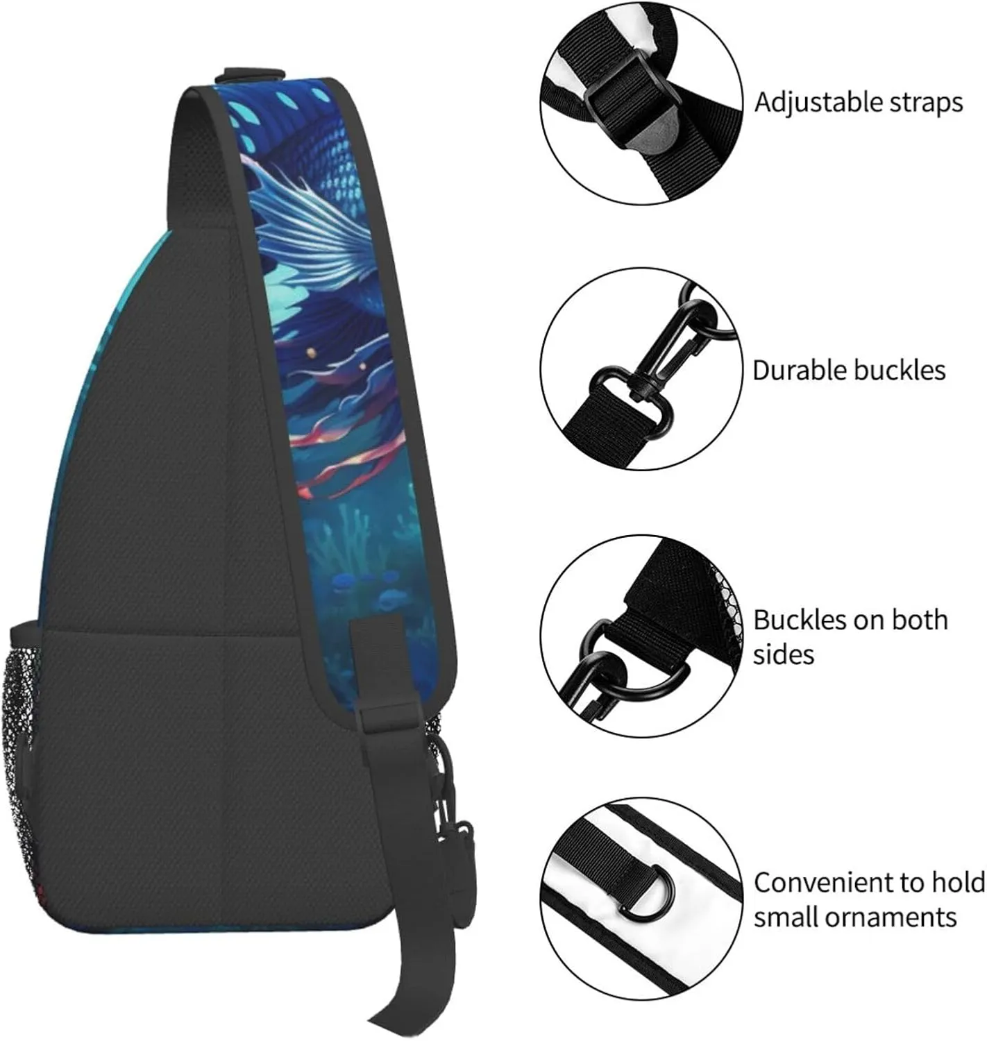 Couple Parrots Olive Crossbody Bag Chest Shoulder Bag Small Casual Backpack Suitable For Women Men Hiking