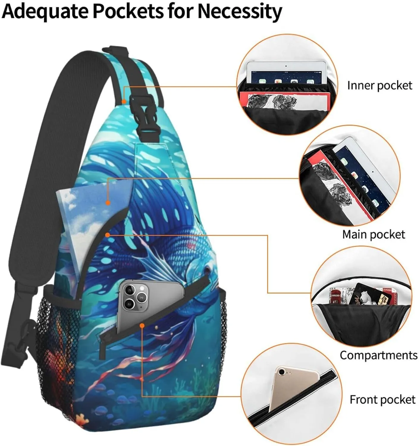 Couple Parrots Olive Crossbody Bag Chest Shoulder Bag Small Casual Backpack Suitable For Women Men Hiking
