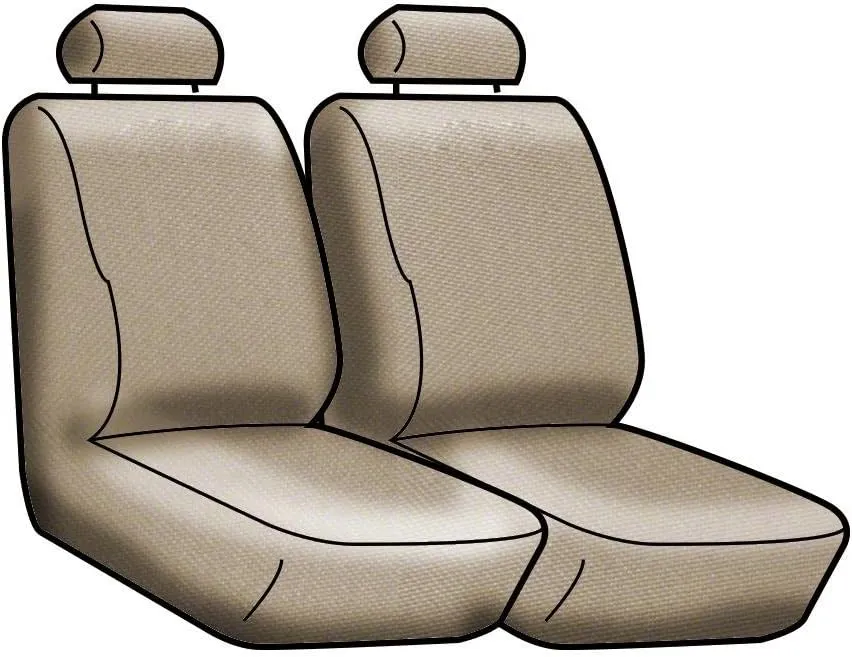 Coverking Custom Fit 50/50 Bucket Seat Cover for Select Ford Mustang Models - Alcantara (Beige)
