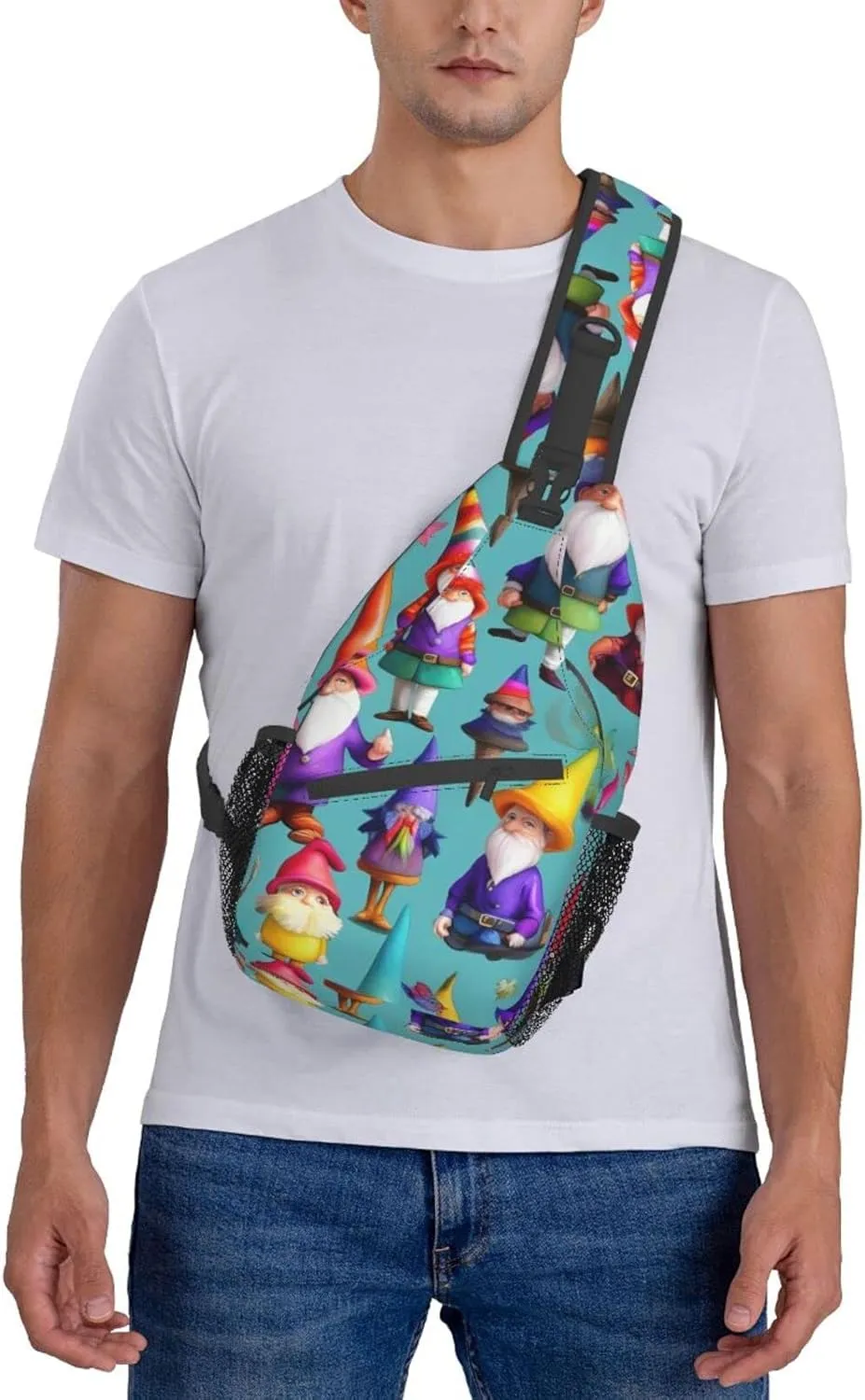 Cow Black Spot Unisex Crossbody Backpack Travel Hiking Casual Chest Bags Lightweight Fashion