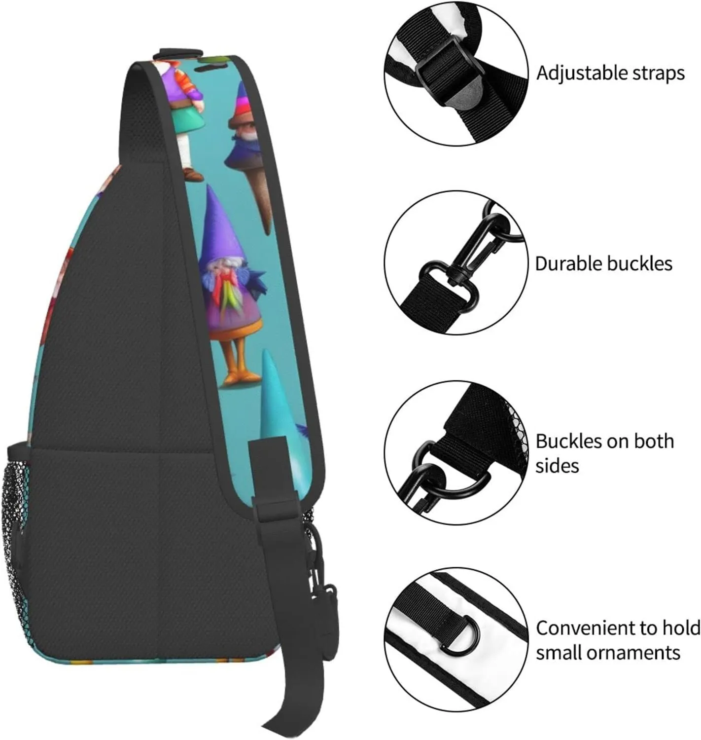 Cow Black Spot Unisex Crossbody Backpack Travel Hiking Casual Chest Bags Lightweight Fashion