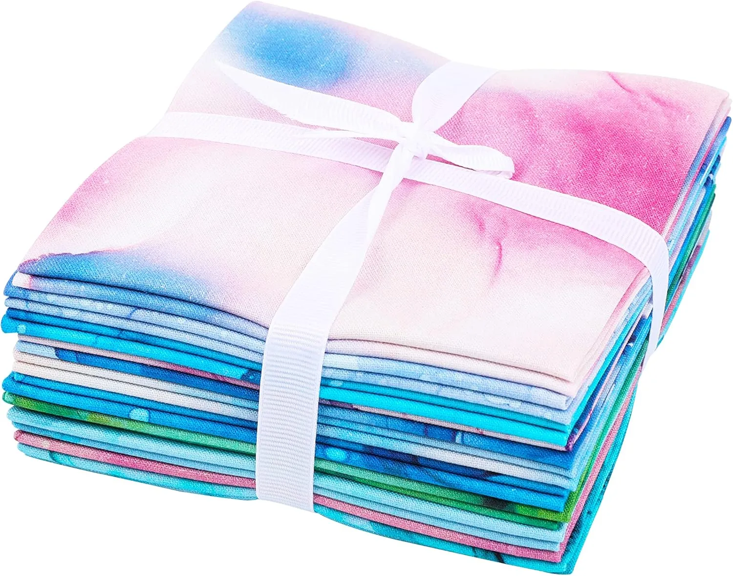 Craftido -25 Options- 100% Cotton Quilting Fabric Bundles 10pcs Fat Quarters 18”x21”-Medium Weight 5.2 oz- for Quilting, Sewing Project, Patchwork, DIY Crafts - Rainbow Inks