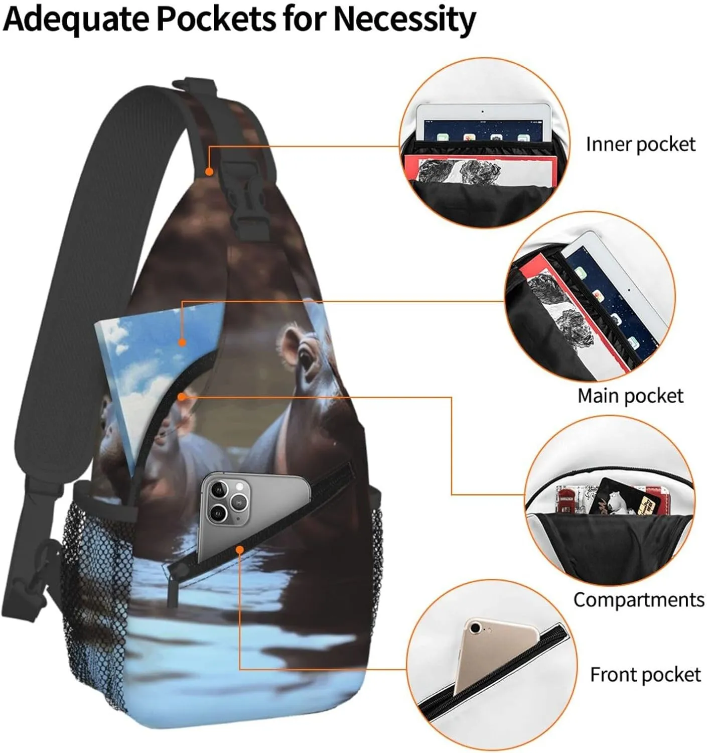 Cross Chest Bag Diagonally Sling Backpack Crossbody Shoulder Bag Beautiful Butterfly Sling Bag Travel Hiking Daypack