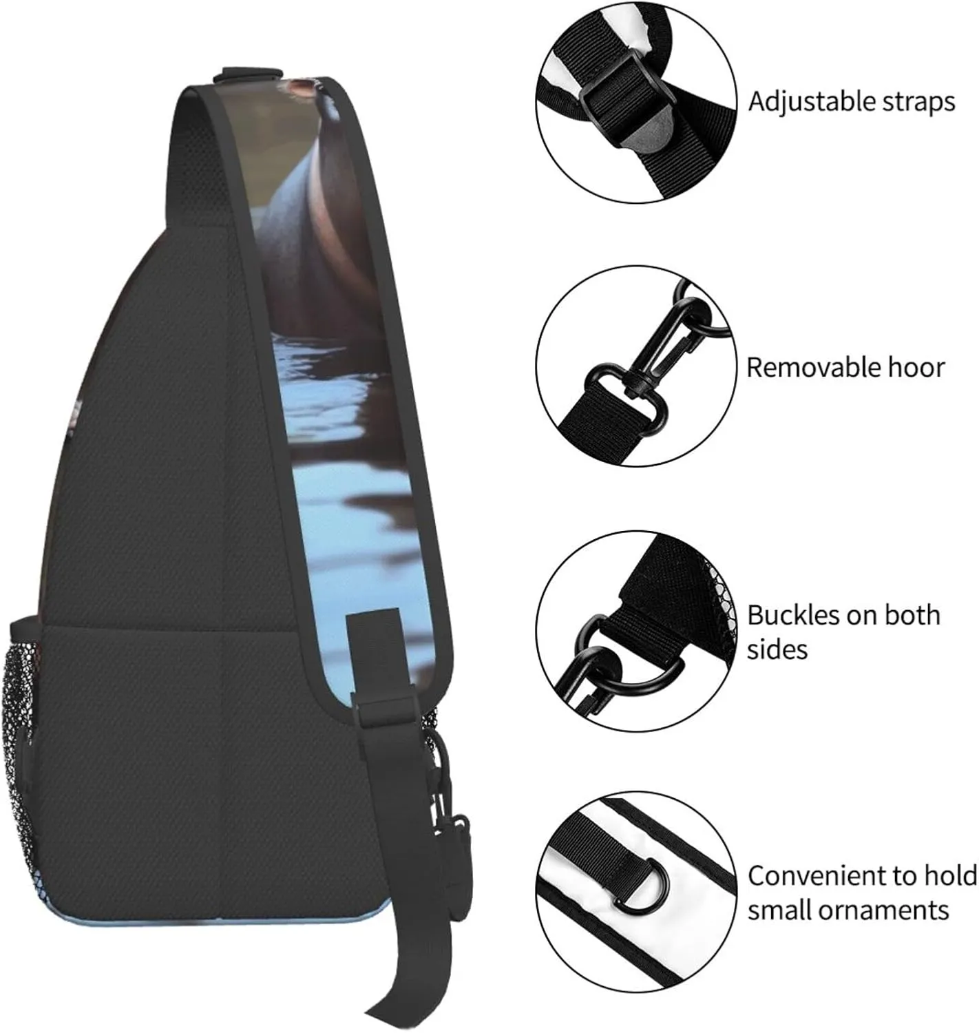 Cross Chest Bag Diagonally Sling Backpack Crossbody Shoulder Bag Beautiful Butterfly Sling Bag Travel Hiking Daypack