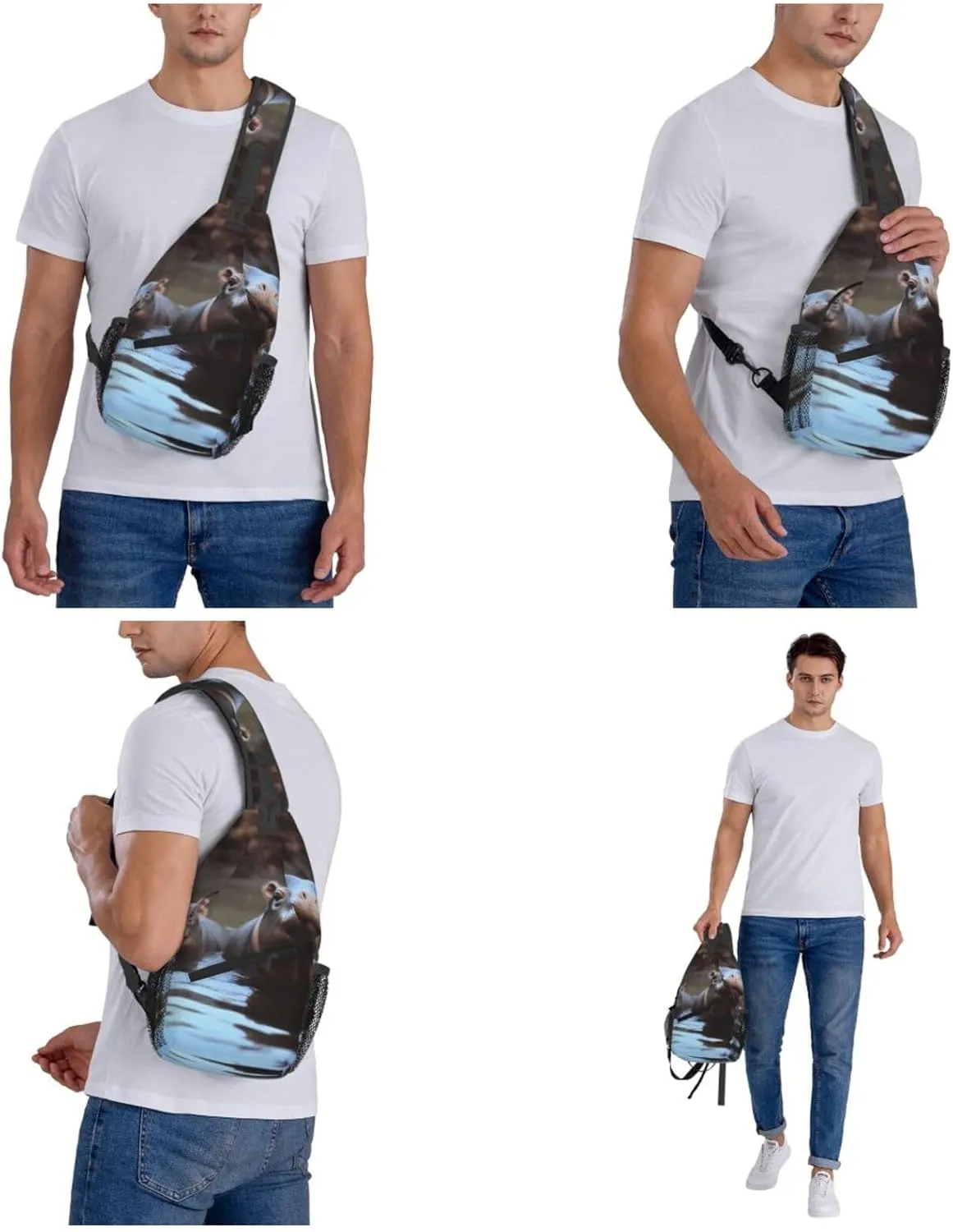 Cross Chest Bag Diagonally Sling Backpack Crossbody Shoulder Bag Beautiful Butterfly Sling Bag Travel Hiking Daypack