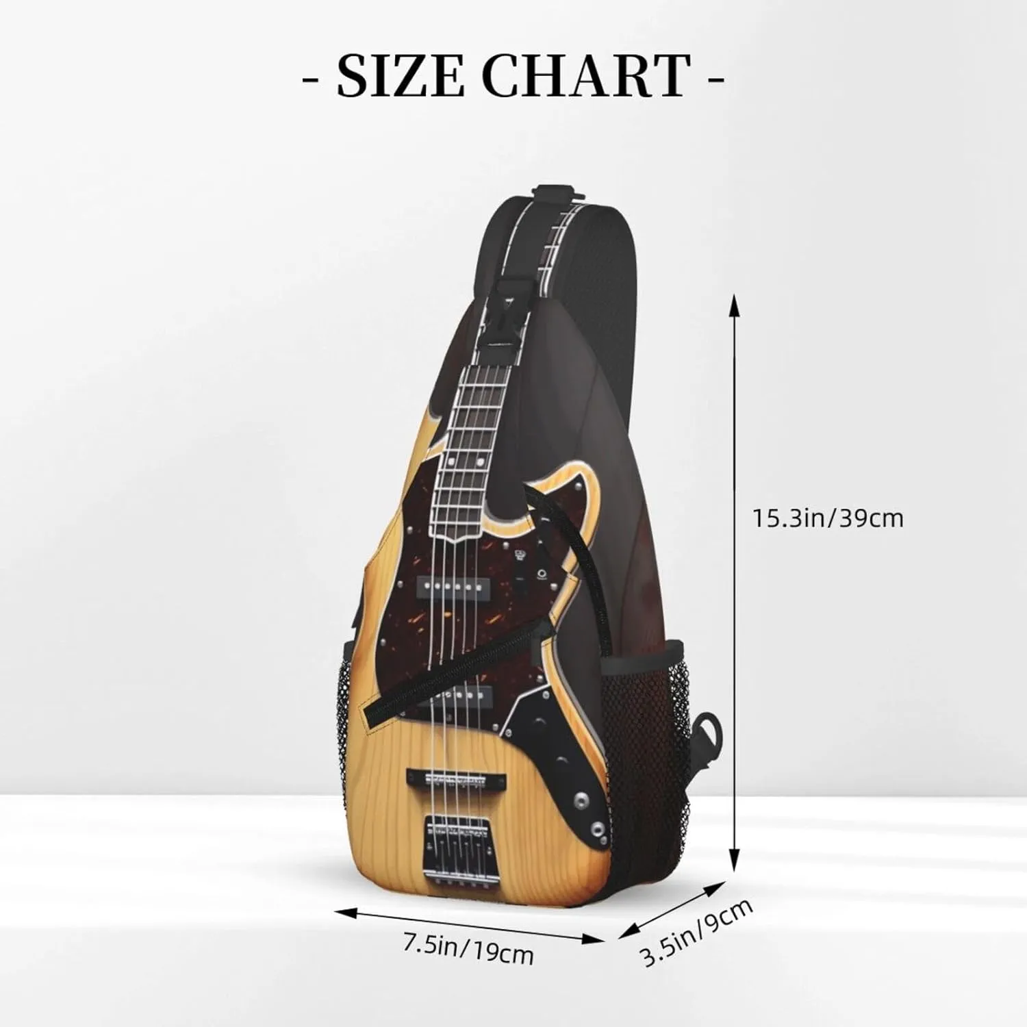 Cross Chest Bag Diagonally Sling Backpack Crossbody Shoulder Bag Guitar Musical instrument Sling Bag Travel Hiking Daypack