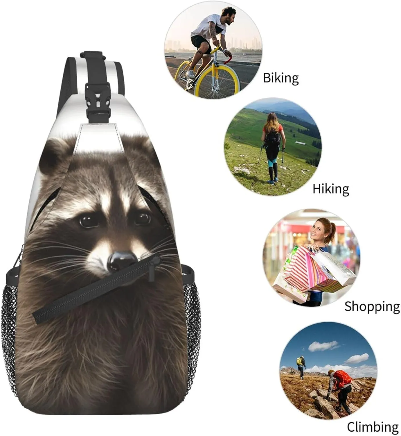 Cross Chest Bag Diagonally Sling Backpack Crossbody Shoulder Bag Horses Sling Bag Travel Hiking Daypack