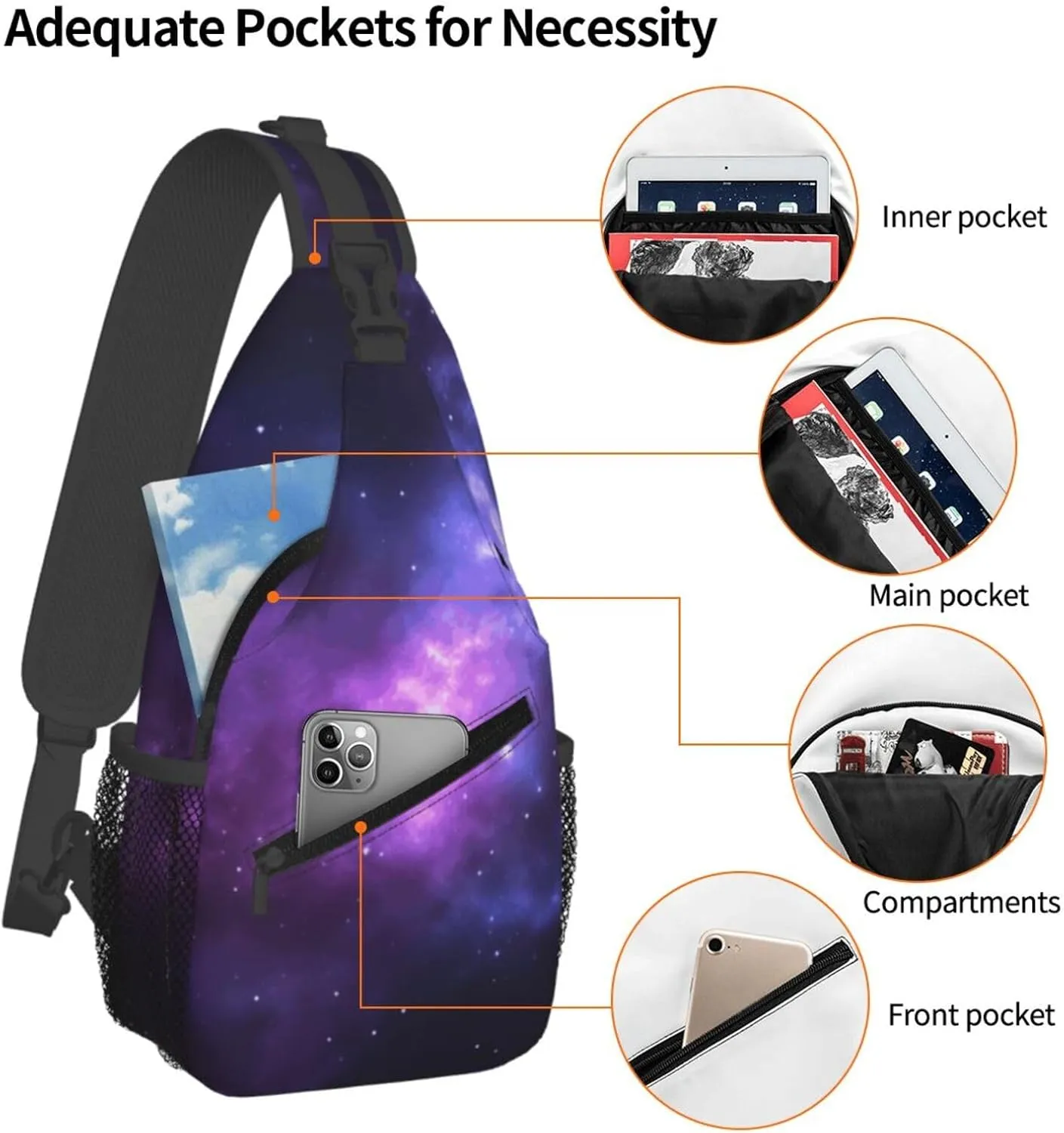 Cross Chest Bag Diagonally Sling Backpack Crossbody Shoulder Bag Milk Duck Yellow Sling Bag Travel Hiking Daypack