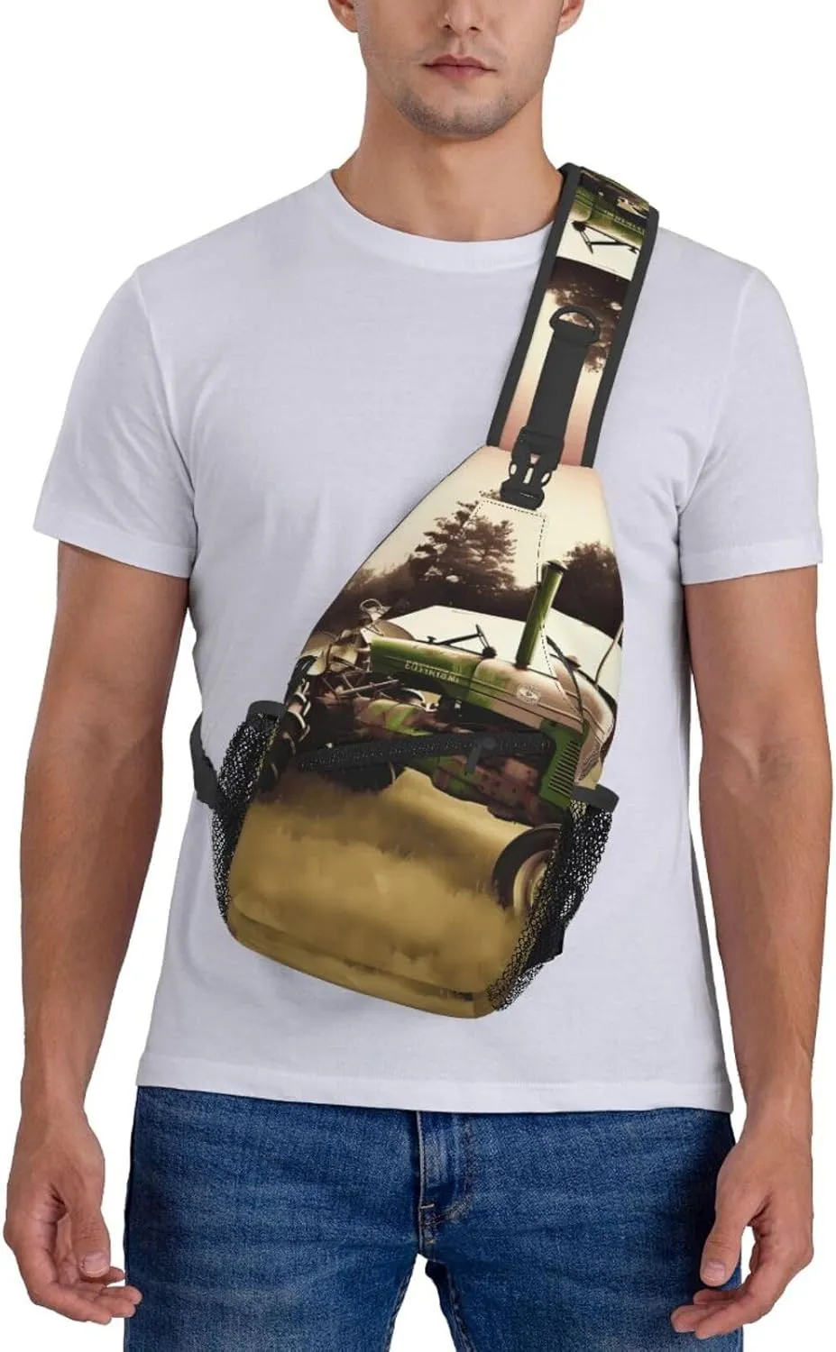 Cross Chest Bag Diagonally Sling Backpack Crossbody Shoulder Bag Owl Tree Branches Sling Bag Travel Hiking Daypack