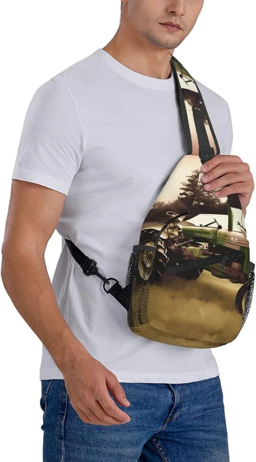 Cross Chest Bag Diagonally Sling Backpack Crossbody Shoulder Bag Owl Tree Branches Sling Bag Travel Hiking Daypack
