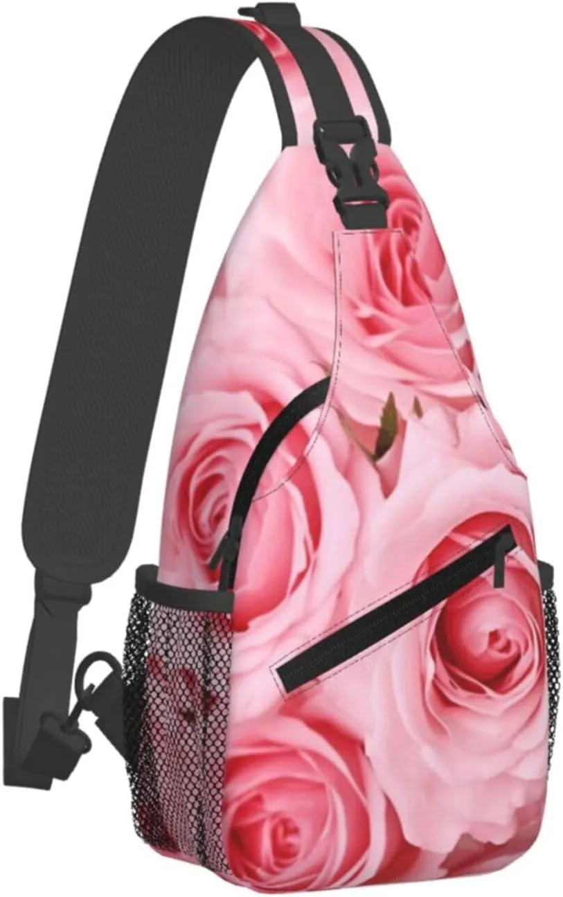Cross Chest Bag Diagonally Sling Backpack Crossbody Shoulder Bag Polar Bears Northern Lights Sling Bag Travel Hiking Daypack