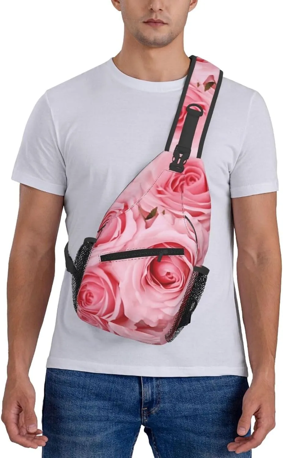 Cross Chest Bag Diagonally Sling Backpack Crossbody Shoulder Bag Polar Bears Northern Lights Sling Bag Travel Hiking Daypack