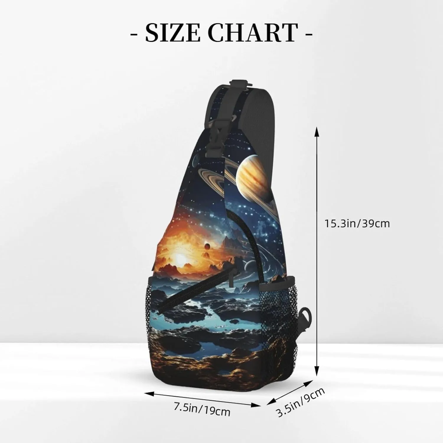 Cross Chest Bag Diagonally Sling Backpack Crossbody Shoulder Bag Polar Bears Northern Lights Sling Bag Travel Hiking Daypack