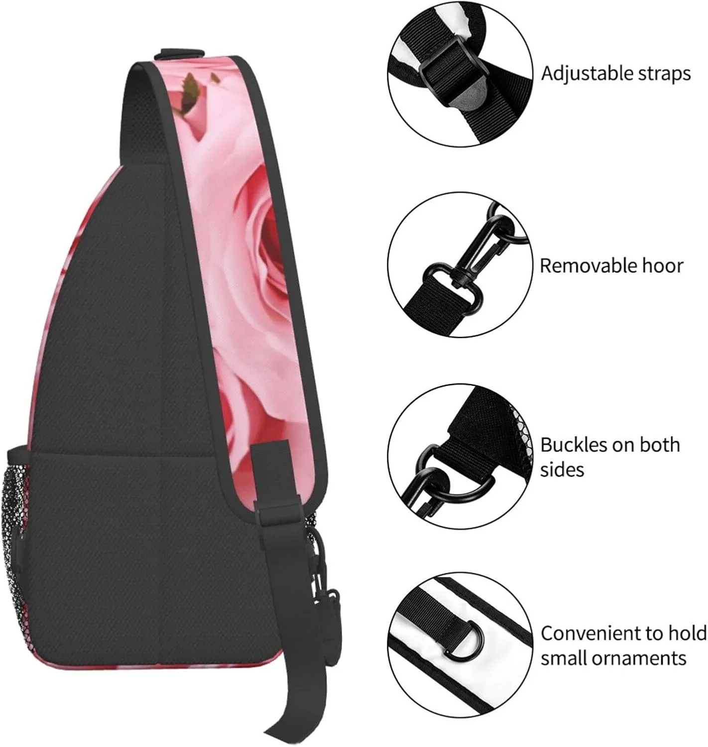 Cross Chest Bag Diagonally Sling Backpack Crossbody Shoulder Bag Polar Bears Northern Lights Sling Bag Travel Hiking Daypack