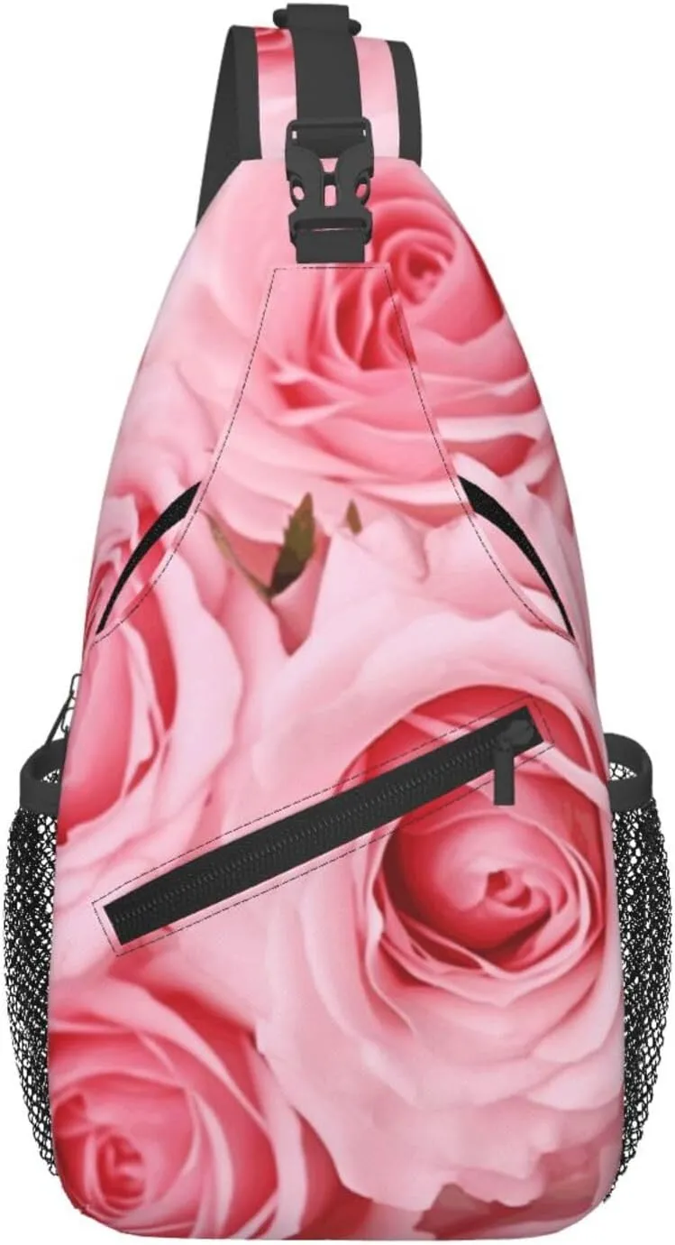 Cross Chest Bag Diagonally Sling Backpack Crossbody Shoulder Bag Polar Bears Northern Lights Sling Bag Travel Hiking Daypack