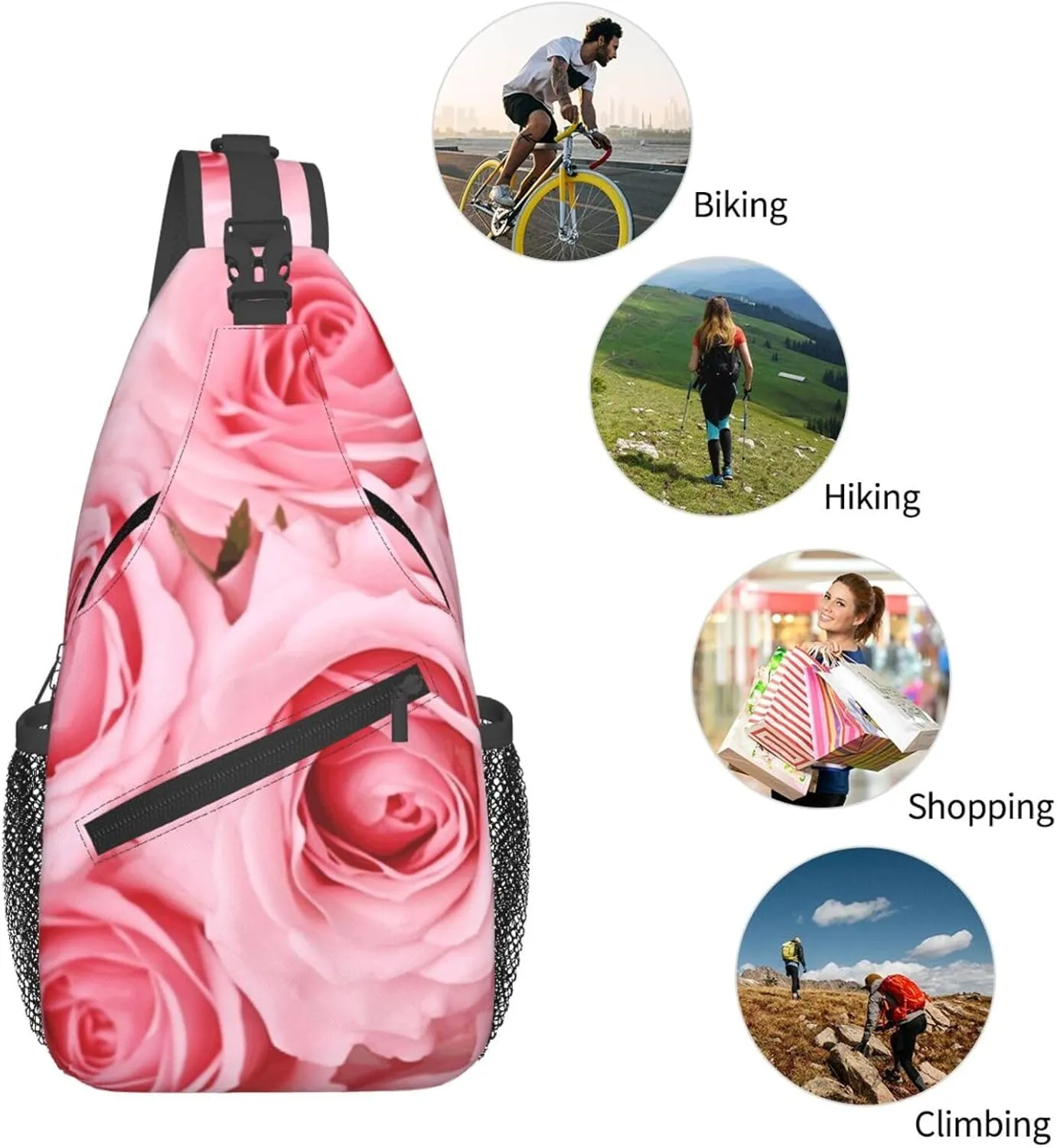 Cross Chest Bag Diagonally Sling Backpack Crossbody Shoulder Bag Polar Bears Northern Lights Sling Bag Travel Hiking Daypack