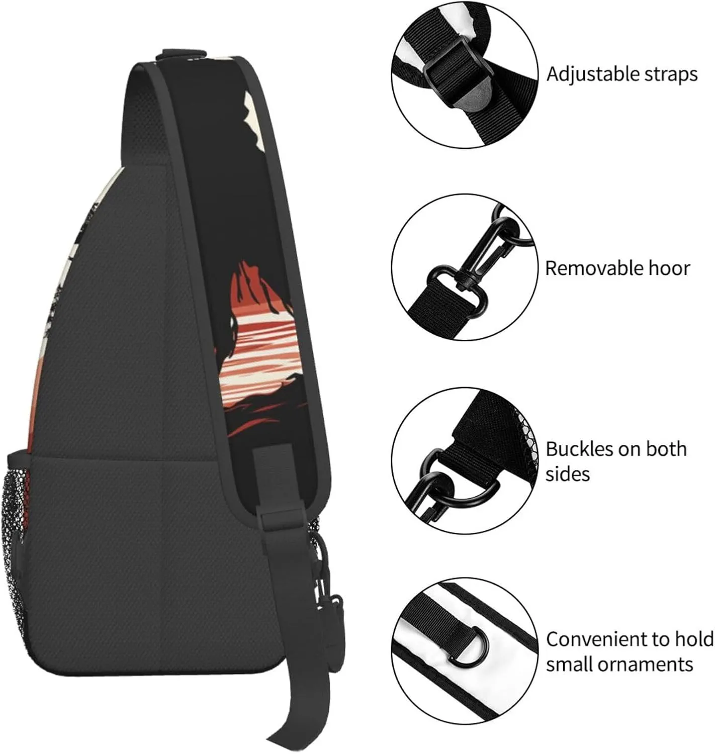 Cross Chest Bag Diagonally Sling Backpack Crossbody Shoulder Bag Seals on ice Sling Bag Travel Hiking Daypack