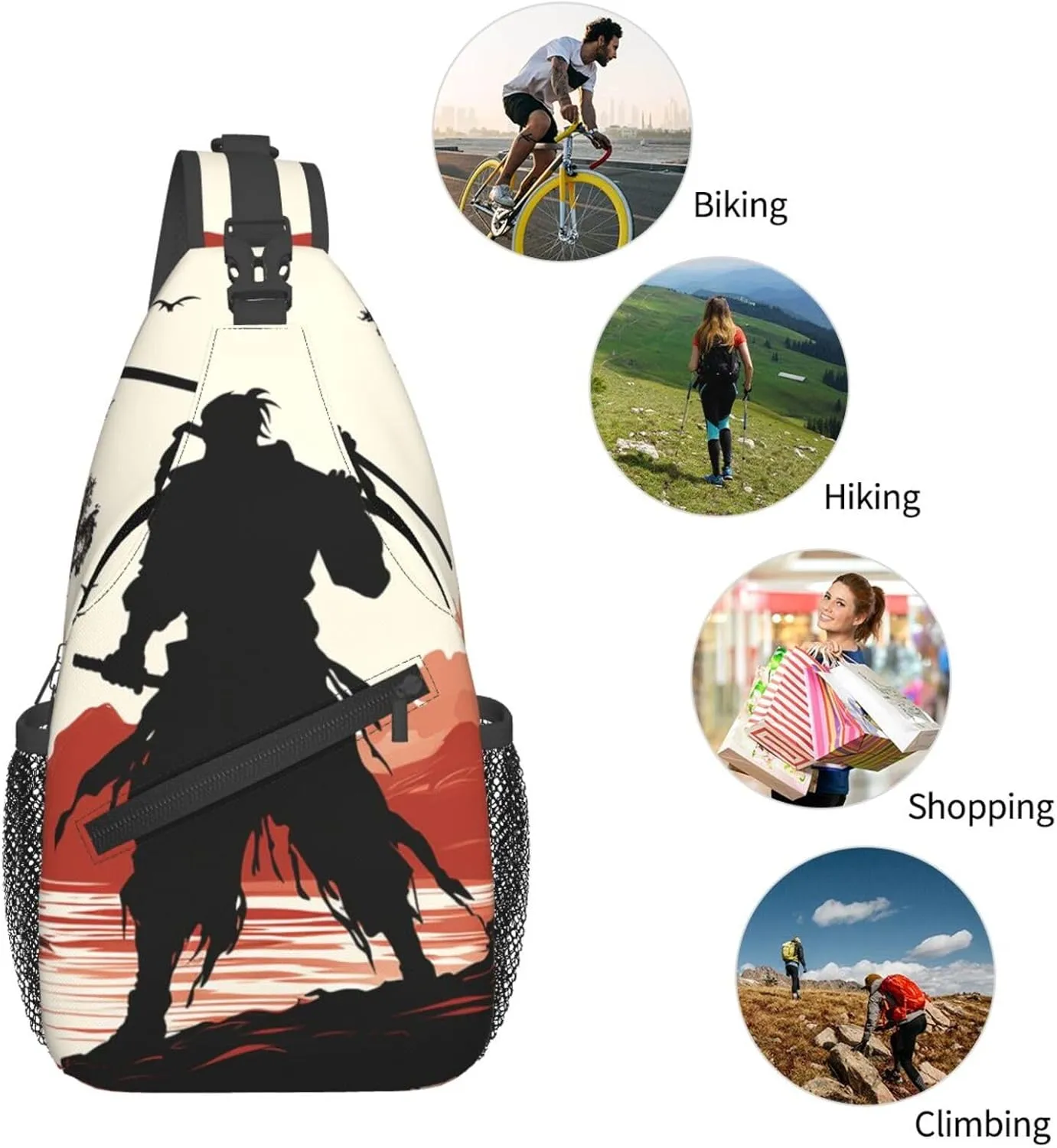 Cross Chest Bag Diagonally Sling Backpack Crossbody Shoulder Bag Seals on ice Sling Bag Travel Hiking Daypack