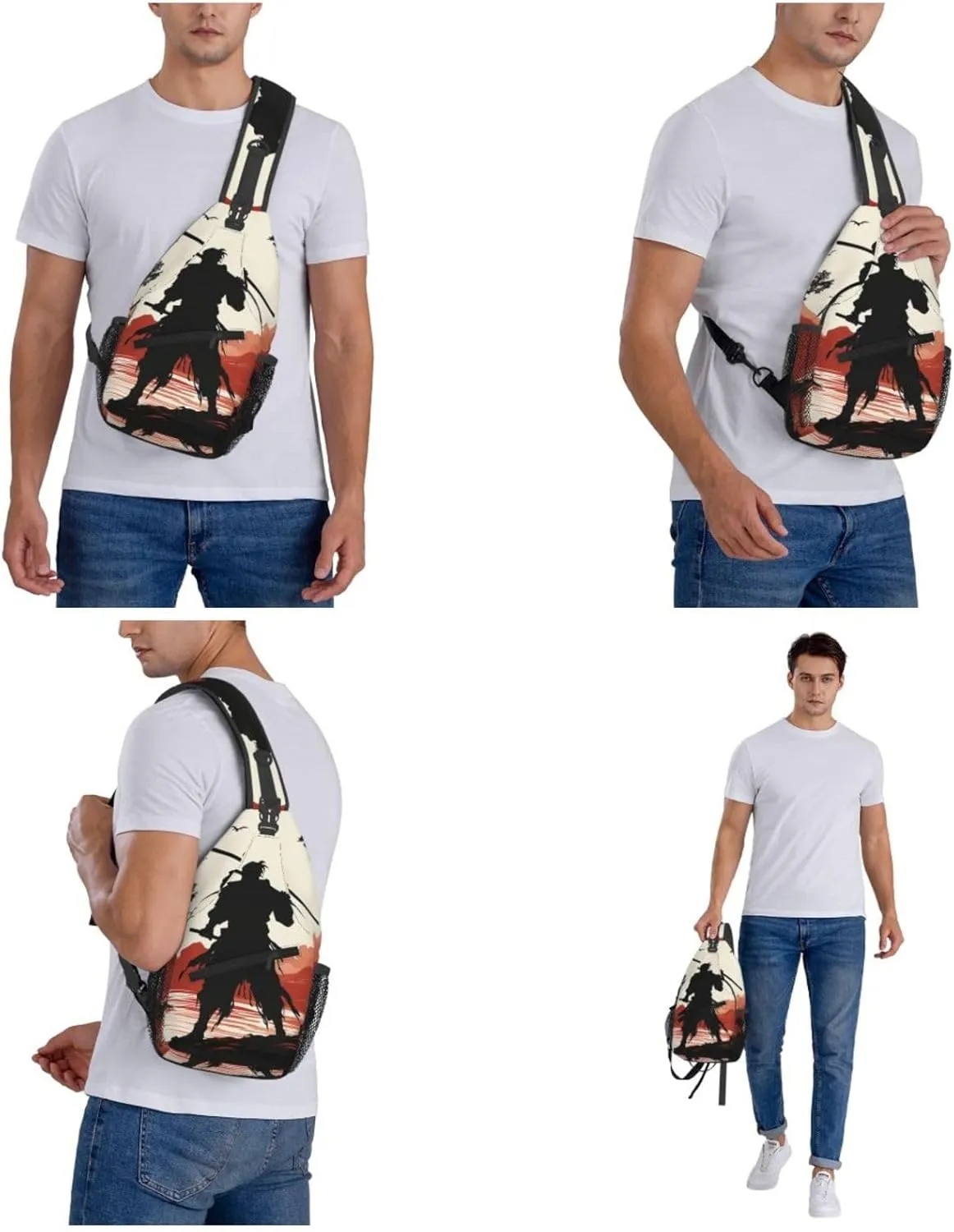 Cross Chest Bag Diagonally Sling Backpack Crossbody Shoulder Bag Seals on ice Sling Bag Travel Hiking Daypack